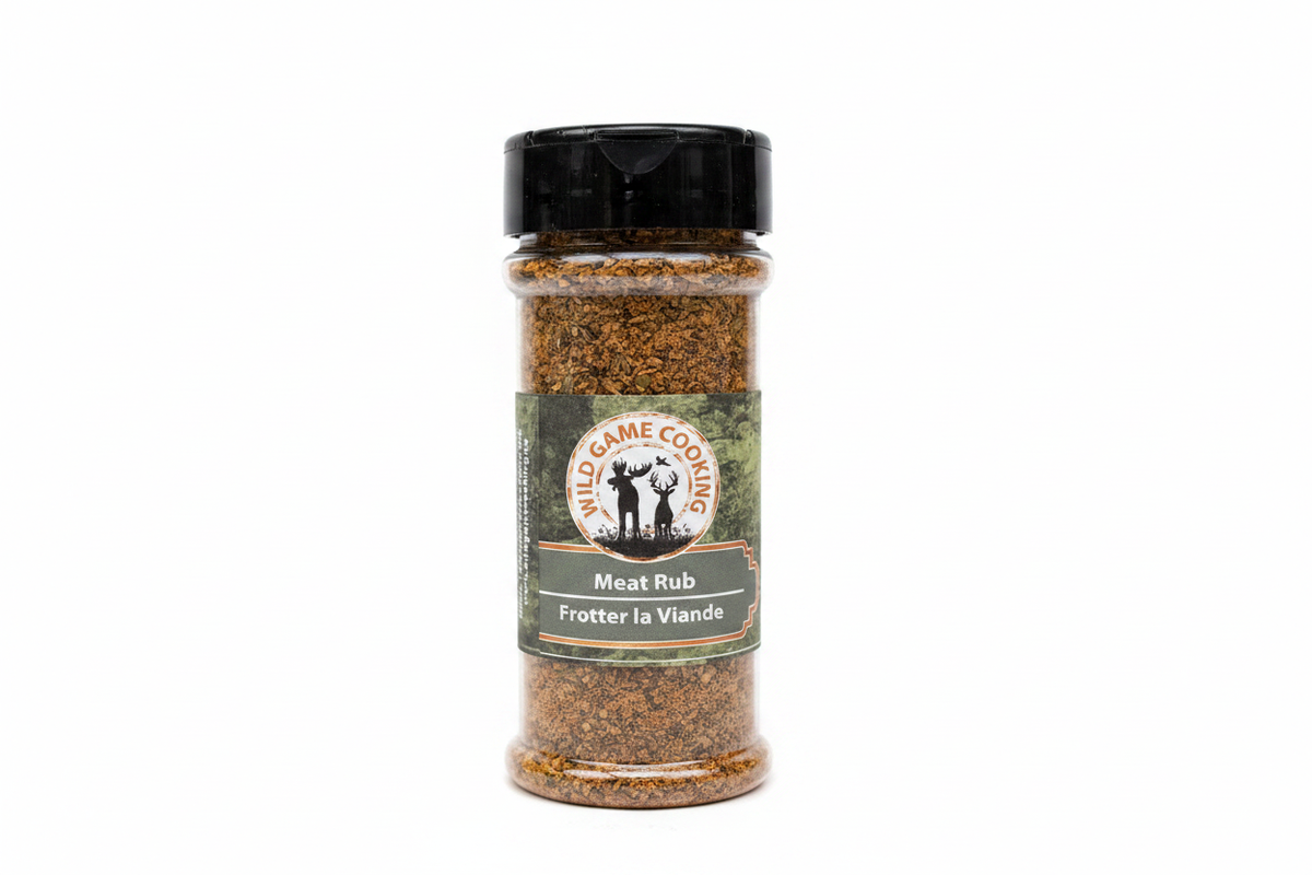 Wild Game Cooking Meat Rub on white background
