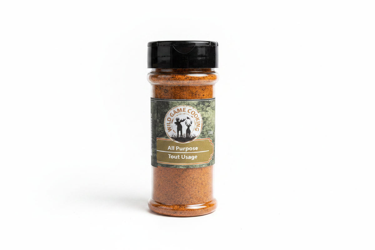 Wild Game Cooking All Purpose Seasoning on white background